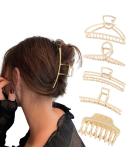 5 pieces large hair clip Welrog slipproof big hair clips for women girls hair jaw clips for thick hair thin hair (metal #2) - Buy Online on GoSupps.com