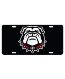 Georgia Bulldogs New Bulldog Logo Mirror Laser License Plate Tag - Black background - Buy Online on GoSupps.com