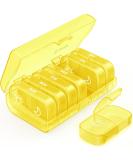 AUVON XL Weekly Pill Organizer - 7 Day AM PM Pill Box | Easy Filling Travel Case for Medications Vitamins & Supplements - D-light Yellow - Buy Online on GoSupps.com