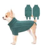 Warm Winter Dog Sweater for Big Dogs - Fleece Christmas Sweater for French Bulldogs | Blue Green Size SS - Buy Online on GoSupps.com