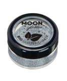 Biodegradable Eco Glitter Shakers by Moon Glitter - Silver - Cosmetic Bio Festival Makeup Glitter for Face Body Nails Hair Lips - 5g - Buy Online on GoSupps.com