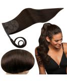 Runature 45cm Brown Real Hair Extensions - Smooth Remy Ponytail 80g Invisible Hair Braid Dark Brown Color #2 - Buy Online on GoSupps.com
