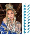 Braids Blue Butterfly Hair Jewelry for Women - Pack of 20 Spiral African Dreadlock Accessories - Buy Online on GoSupps.com