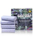 Amish Farms Natural Soap Bar (4 Bars) with Exfoliating Sage Lavender Scent | Handmade in USA | Vegan Face & Body Scrub for Sensitive Skin - 4oz (Pack of 4) - Buy Online on GoSupps.com