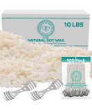 Hearts & Crafts Natural Soy Candle Wax and Candle Making Wax Supplies - 10 lbs Soy Wax for Candle Making - 100 6-Inch Pre-Waxed Candle Wicks - 2 Metal Centering Devices - 10 Pounds Soy Wax Flakes - Buy Online on GoSupps.com