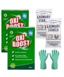 Laundry Power Eco Bundle with 2x Dri-Pak Oxi Boost 600g 2x Kershaw Laundry Starch 500g 1x Pair Household Gloves (M) - Buy Online on GoSupps.com