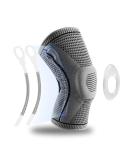 Amtrak Knee Brace with Gel Pad & Stabilizers - Knee Compression Sleeve for Arthritis & ACL Recovery - Gray (M) - Buy Online on GoSupps.com
