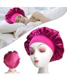 Silk Wide Band Satin Bonnet for Hair Care - Rose Red Sleep Cap for Women and Girls - Buy Online on GoSupps.com