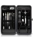 ASH ISLAND Black Stainless Nail Clippers Set - 12 in 1 Manicure Pedicure Kit for Men and Women with Luxury Nail File and Scissors - Portable Travel Case Included - Buy Online on GoSupps.com