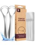 Buy Srnede Stainless Steel Tongue Scrapers for Adults - Fresh Breath Oral Care Aids - 2 Pack with Travel Case - Buy Online on GoSupps.com