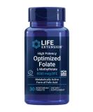 Life Extension High Potency Optimized Folate, 8500 mcg - L-Methylfolate For Brain & Heart Health - Active Form of 5-MTHF Supplement - Gluten-Free, Non-GMO, Vegetarian - 30 Count - Buy Online on GoSupps.com