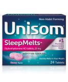 Unisom SleepMelts 25mg Nighttime Sleep Aid - 24 Tablets - Diphenhydramine HCI - Buy Online on GoSupps.com