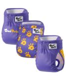 Oouipets Premium Dog & Cat Diapers (3 Pack) | Washable Leak-Proof Eco-Friendly | Ideal for Puppies (21-24cm 2.7kg) - Buy Online on GoSupps.com