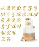 Acrylic Alphabet Cake Topper DIY Personalized Name Cupcake Toppers with A-Z Letter Mirrored Gold Picks for Custom Wedding Cake Decorations Baby Shower Happy Birthday Party Supplies (Uppercase) - Buy Online on GoSupps.com