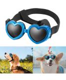 UV Protective Dog Sunglasses - Windproof Adjustable Heart Shape Waterproof for Small Dogs - Blue - Buy Online on GoSupps.com
