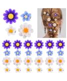 BBTO 24 Pcs Flower Hair Clip Lily Daisy Accessory Wedding Bridesmaid Bridal Clips Elegant Barrette Pin for Women Girl Party Daily Wear (White Yellow  Dark Purple  White  Light Blue) - Buy Online on GoSupps.com