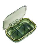 Sukuos 6 Compartments Travel Pill Organizer | Portable Daily Pill Box for Vitamins & Supplements | Easy Open Small Medicine Case - Green - Buy Online on GoSupps.com