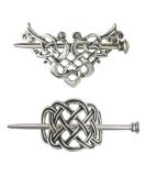 Tinsow Silver Celtic Hair Slide Hairpins Set - Creative Hair Barrette & Minimalist Hair Claw Hair Pins for Women (Style C H) - Buy Online on GoSupps.com