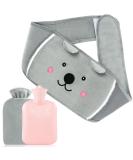 MOKANI Hot Water Bottle Belt Wearable Long Hot Water Bottle with Cover for Women Portable Natural Rubber Hot Water Bag with Soft Flannel Cover for Neck Period Pain Shoulder Waist Warm Grey - Buy Online on GoSupps.com