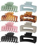 8 Colors Lolalet Hair Clips Claw Clips Hair Claw Clips, 2 Styles Nonslip Medium Large Jaw Clip for Women Girls, 4 Square Matte and 4 Bright Acrylic Hair Clamps for Thick Thin Fine Long Hair -Style A 1- Black/Pink/Light Gre - Buy Online on GoSupps.com