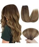 Easyouth Brown Balayage Clip in Hair Extensions | Ombre Real Human Hair 14 Inch 70g 5Pcs | Double Weft Balayage Brown to Blonde #4/27/4 - Buy Online on GoSupps.com
