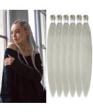 Easy Braid Pre-Stretched Braiding Hair - 32 Inch 6 Packs in Ginger & Silver - Yaki Texture Synthetic Extensions for Box Braids & Crochet Hair - Buy Online on GoSupps.com
