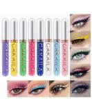 8-Piece Colorful Liquid Eyeliner Set | Waterproof & Long Lasting | Party Festival Makeup Kit - White, Blue, Purple | Delineador De Colores Para Ojos - Buy Online on GoSupps.com