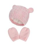 XYIYI Newborn Baby Winter Beanie Hat Mitten Set - Pink, 3-6 Months | Warm Knitted Hat Glove Set for Boys Girls - Buy Online on GoSupps.com