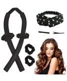 AOT Heatless Curlers Headband - Flower Patten Elastic Hair Band for DIY Soft Wave Curls - No Heat Rollers Rod for Long & Medium Hair (Black) - Buy Online on GoSupps.com