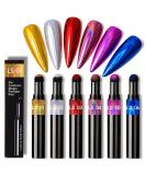 Roseflower 6 Sticks Air Cushion Chrome Powder Pencil - Holographic Nail Decoration | Shiny Metallic Effect for DIY Manicure | Durable Nail Art Tool - Buy Online on GoSupps.com