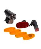 Fischer 7-Piece Bicycle Lighting Set - 12 Lux Front & Rear Lights with Reflector IP44 Splash Protection StVZO Approved - Shop Internationally! - Buy Online on GoSupps.com