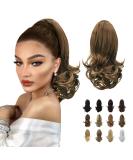 Sofeiyan 13 Long Curly Ponytail Extension - Golden Brown Synthetic Hairpiece for Women | Clip-in Claw Hair Extension - Buy Online on GoSupps.com