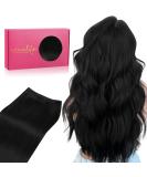35cm 80g Deep Black Real Hair Extensions - Remy Sew In Wefts for Tresses | Breathe Easy Quality - Buy Online on GoSupps.com
