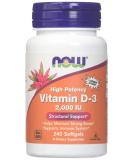 Now Foods Vitamin D-3 2000 IU 240 Softgels | Essential Sunshine Supplement - Buy Online on GoSupps.com