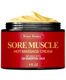 Sore Muscle Cooling Hot Massage Cream 4 fl oz - Natural Essential Oils & Aloe Vera for Pre/Post Workout Relief | International Shipping Available - Buy Online on GoSupps.com