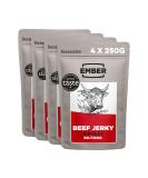 Ember Snacks Biltong Beef Jerky 250g x 4 Pack | Protein-Rich Low-Calorie Low-Fat On-the-Go Snack | Made from British & Irish Beef - Buy Online on GoSupps.com