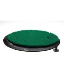 Fiberbuilt Flight Deck Oval Golf Hitting Mat | Real Grass-Like Performance | Adjustable Height Tee | Black/Green | 21.25 x 13.5 x 1.75 | Indoor/Outdoor - Buy Online on GoSupps.com