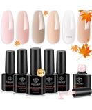 Modelones Builder Nail Gel 6 Colors 8-in-1 Set for Nails Hard Strengthener Extension Color Base Rhinestone False Tips Glue in a Bottle Gifts Women Clear Nude Pink - Buy Online on GoSupps.com