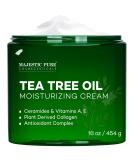 MAJESTIC PURE Tea Tree Oil Moisturizing Cream - Body, Foot & Face Moisturizer - With Ceramides, Vitamins A E & Vegan Collagen - For Dry Skin, Oily Skin, & Appearance Of Wrinkles, Acne & Scars - 16 oz - Buy Online on GoSupps.com