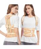 Back Brace Posture Corrector - Adjustable Support for Neck & Shoulders Pain Relief | Large Pink for Men & Women - Buy Online on GoSupps.com