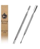 Cuticle Pusher Dual Sided - Sharp Edge Spoon Shaped Double Ended Cuticle Pusher Remover Cleaner Surgical Medical Grade Stainless Steel Manicure Pedicure Nail Art Care Tools 2 Pc Set By Krisp Beauty - Buy Online on GoSupps.com