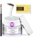 Saviland Builder Nail Gel Kit - Clear 60g Nail Extension Gel Set for Beginners | Nail Strengthening Manicure Set with 100PCS Nail Forms and Acrylic Brush - Buy Online on GoSupps.com