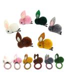 Cute Rabbit Hair Straps & Hairpins Set for Girls | 12-Piece Cartoon Hair Accessories for Toddlers & Children - Buy Online on GoSupps.com