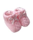 Royal Icon Newborn Baby Booties with Bow | Soft Knitted Bootees for Boys & Girls | 0-3 Months | Ideal for Indoor & Outdoor Use | RI354 - Pink - Buy Online on GoSupps.com