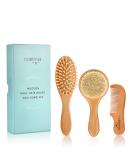 Natemia Wooden Baby Hair Brush Set for Newborns & Toddlers - Natural Soft Bristles - Ideal for Cradle Cap - Perfect Baby Registry Gift Set of 3 - Buy Online on GoSupps.com