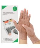 2-Pair Arthritis Compression Gloves - Relieve Rheumatoid & Osteoarthritis Pain Fingerless Breathable Moisture-Regulating for Men & Women (Coffee M) - Buy Online on GoSupps.com