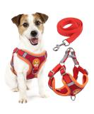 Rennaio No Pull Dog Harness & Leash Set | Adjustable Puppy Dishes with Linen Clips | Ultra Comfortable for Small & Medium Dogs - Red L - Buy Online on GoSupps.com