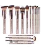 Daubigny 16Pcs Premium Synthetic Makeup Brush Set - Professional Brushes for Foundation, Powder, Concealers, Eye shadows, and Blush in Champagne Gold - Buy Online on GoSupps.com