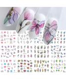 Ruziister 12-Piece Geometry Line Blum-Leaf Nail Art Stickers | Colorful Water Transfer & Graffiti Nail Design Decor - Buy Online on GoSupps.com