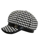 KORIXINE Women Beret Newsboy Caps French Hats Houndstooth Paperboy Hats for Girls Fall Fashion Leather Brim Octagonal Cap T1-houndstooth-black - Buy Online on GoSupps.com